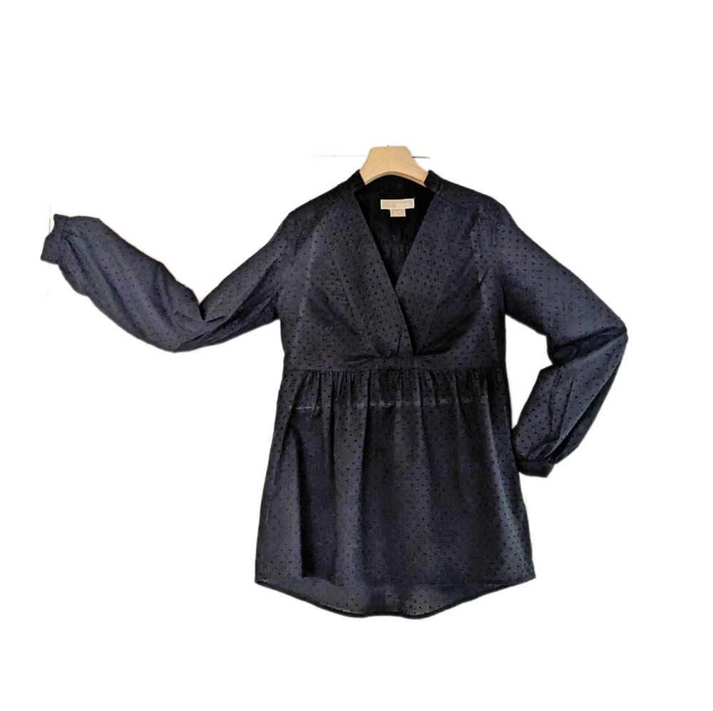 Michael Kors Babydoll long sleeve black top Size Small (S)
